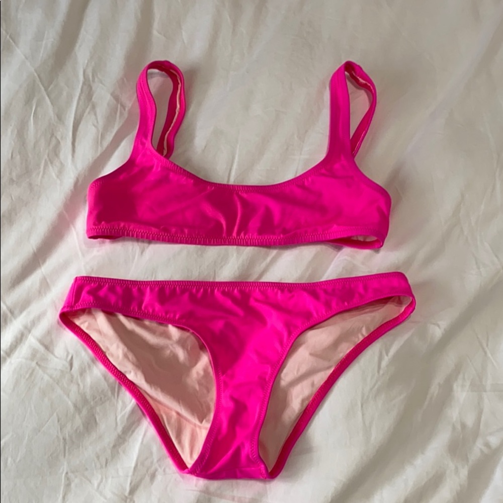 Solid & Striped Bikini Set